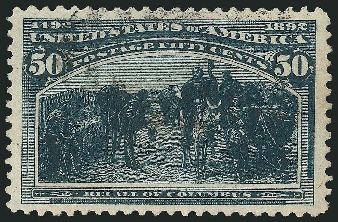US Stamps Values Scott Catalog # 240 - 50c 1893 Columbian Exposition. Robert Siegel Auction Galleries, Dec 2012, Sale 1037, Lot 1835