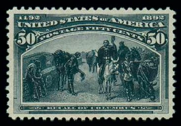 US Stamp Prices Scott Cat. # 240: 1893 50c Columbian Exposition. Matthew Bennett International, Oct 2007, Sale 322, Lot 2092