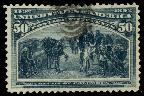 Cost of US Stamp Scott Cat. # 240: 1893 50c Columbian Exposition. Daniel Kelleher Auctions, May 2014, Sale 652, Lot 362