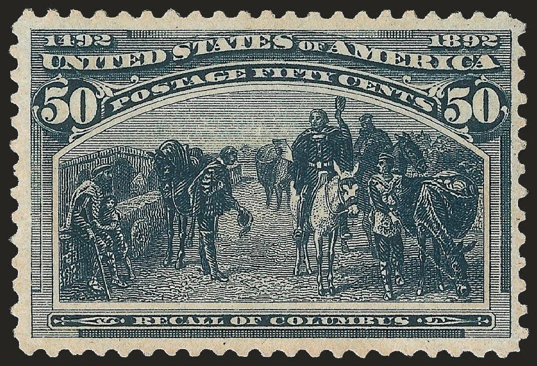 US Stamps Values Scott Catalog #240: 1893 50c Columbian Exposition. Robert Siegel Auction Galleries, Jun 2010, Sale 992, Lot 2302