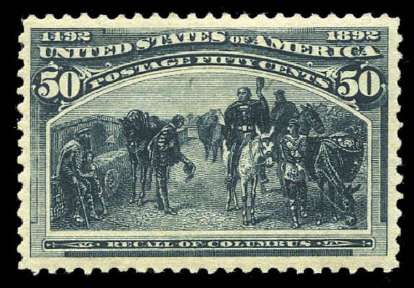 Values of US Stamps Scott Catalog #240: 1893 50c Columbian Exposition. Matthew Bennett International, Mar 2011, Sale 337, Lot 2673