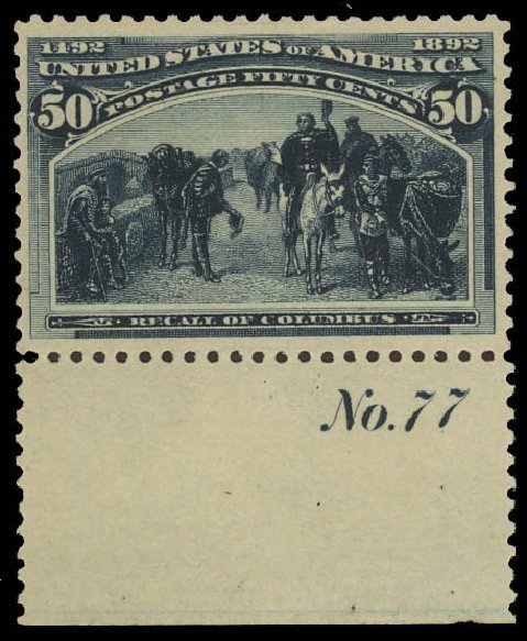 US Stamp Value Scott Catalog #240 - 1893 50c Columbian Exposition. Daniel Kelleher Auctions, Jun 2012, Sale 630, Lot 1533