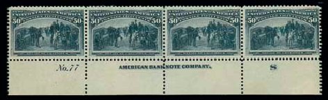 Prices of US Stamps Scott Catalog # 240 - 1893 50c Columbian Exposition. Matthew Bennett International, Dec 2007, Sale 325, Lot 1756