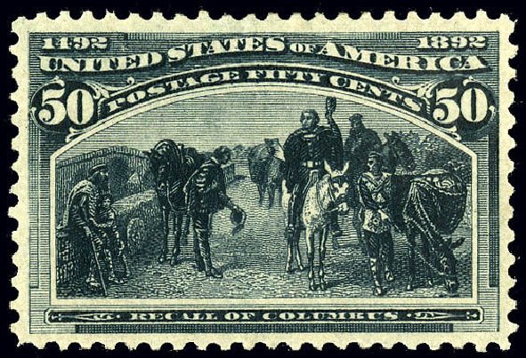 US Stamps Prices Scott Catalogue #240: 50c 1893 Columbian Exposition. Matthew Bennett International, Dec 2008, Sale 330, Lot 1696