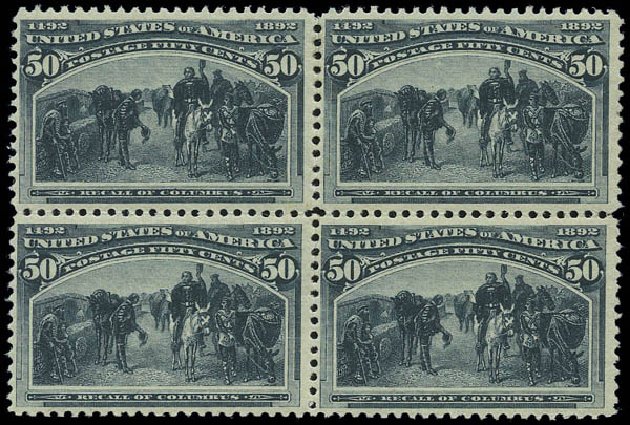 US Stamps Values Scott Cat. #240: 1893 50c Columbian Exposition. Matthew Bennett International, Sep 2010, Sale 333, Lot 3656