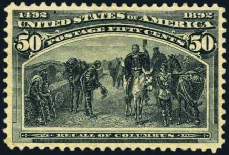 US Stamps Values Scott Catalog 240 - 1893 50c Columbian Exposition. Harmer-Schau Auction Galleries, May 2012, Sale 93, Lot 296