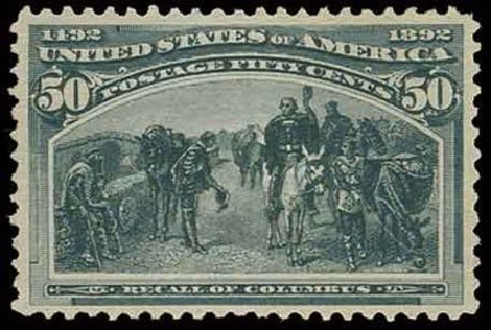 Cost of US Stamp Scott Catalogue #240 - 50c 1893 Columbian Exposition. H.R. Harmer, Nov 2013, Sale 3004, Lot 1166