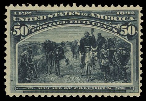 Prices of US Stamps Scott Cat. 240: 1893 50c Columbian Exposition. Daniel Kelleher Auctions, Jun 2012, Sale 630, Lot 1536