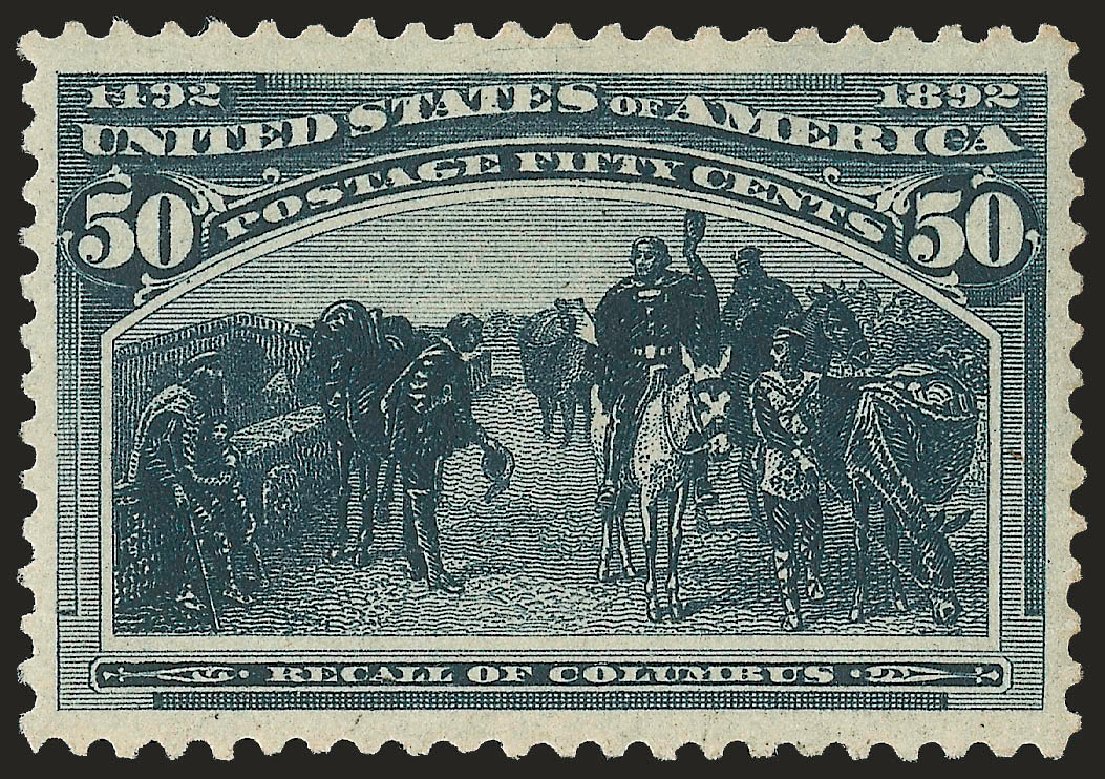 US Stamps Price Scott 240: 1893 50c Columbian Exposition. Robert Siegel Auction Galleries, Jun 2010, Sale 992, Lot 2306