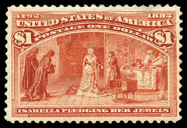 US Stamp Prices Scott Cat. #241: US$1.00 1893 Columbian Exposition. Matthew Bennett International, Mar 2011, Sale 337, Lot 2677