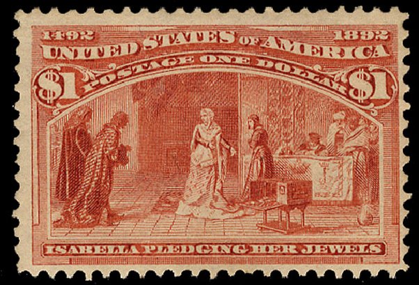 Costs of US Stamps Scott Catalog 241 - 1893 US$1.00 Columbian Exposition. Cherrystone Auctions, Nov 2009, Sale 200911, Lot 3087