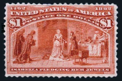 US Stamps Value Scott Catalog 241 - US$1.00 1893 Columbian Exposition. Harmer-Schau Auction Galleries, Aug 2014, Sale 102, Lot 1847