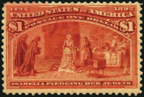 Cost of US Stamps Scott Catalogue # 241 - US$1.00 1893 Columbian Exposition. Harmer-Schau Auction Galleries, May 2012, Sale 93, Lot 297