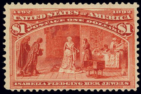 Price of US Stamp Scott Catalog # 241 - 1893 US$1.00 Columbian Exposition. Daniel Kelleher Auctions, Feb 2013, Sale 634, Lot 167