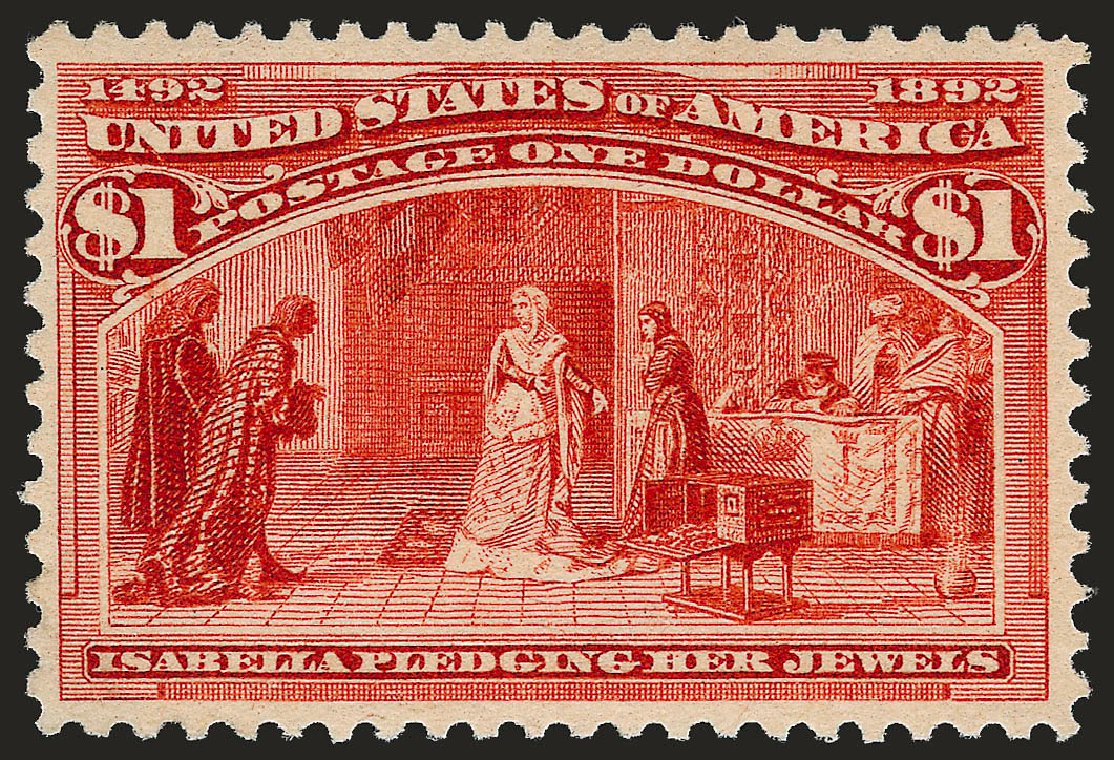 Values of US Stamp Scott Cat. 241 - 1893 US$1.00 Columbian Exposition. Robert Siegel Auction Galleries, Oct 2008, Sale 963, Lot 867