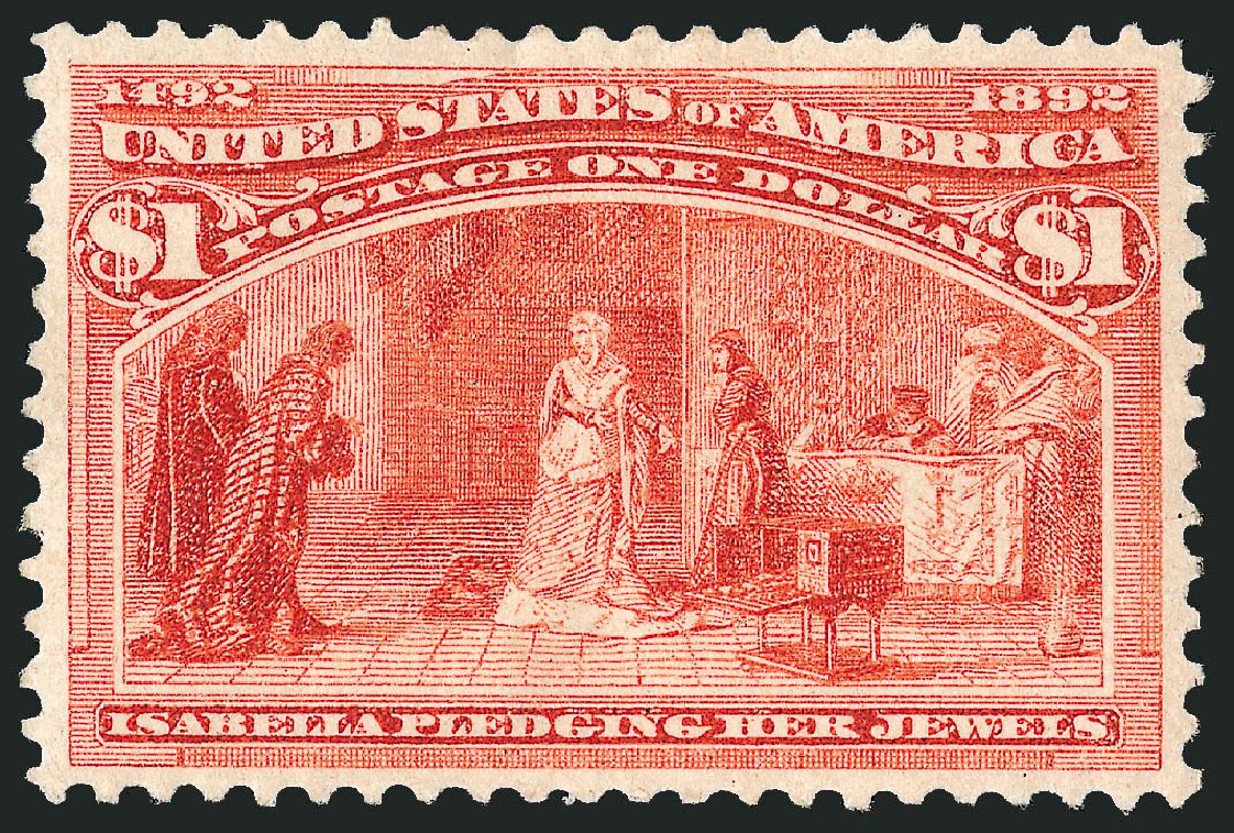 US Stamp Prices Scott # 241 - US$1.00 1893 Columbian Exposition. Robert Siegel Auction Galleries, Dec 2008, Sale 967, Lot 4397