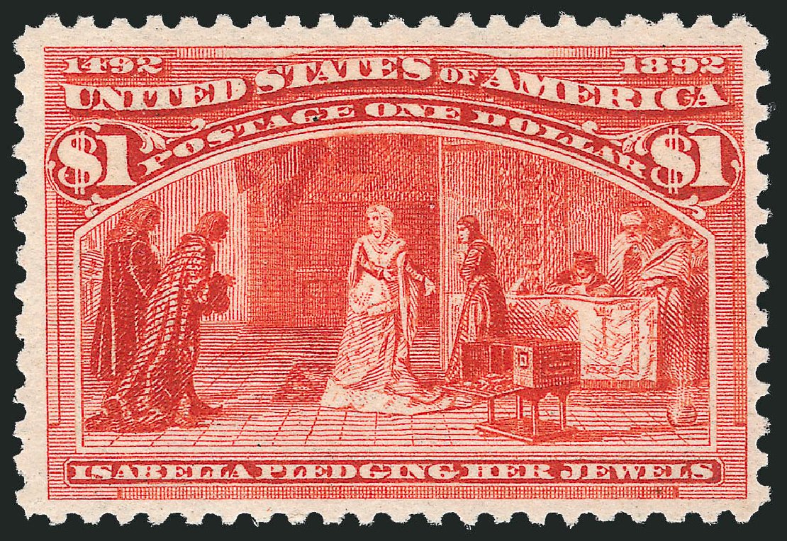 US Stamp Price Scott # 241: 1893 US$1.00 Columbian Exposition. Robert Siegel Auction Galleries, Dec 2009, Sale 982, Lot 5577