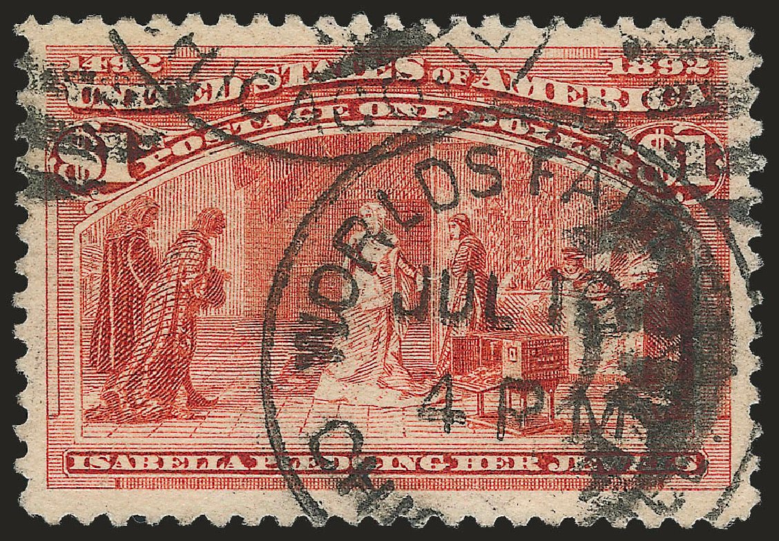 Prices of US Stamp Scott Catalog #241 - 1893 US$1.00 Columbian Exposition. Robert Siegel Auction Galleries, Apr 2010, Sale 984, Lot 577