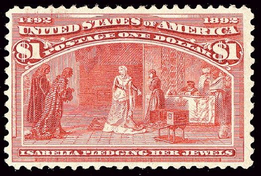 US Stamp Prices Scott Catalog #241 - 1893 US$1.00 Columbian Exposition. Spink Shreves Galleries, Jan 2014, Sale 146, Lot 307