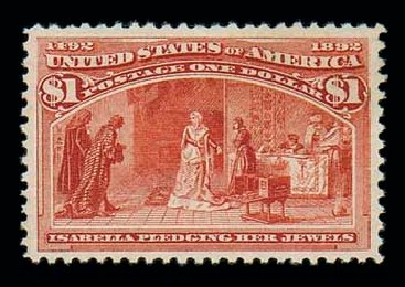 Cost of US Stamps Scott #241 - 1893 US$1.00 Columbian Exposition. Matthew Bennett International, Dec 2007, Sale 325, Lot 1758