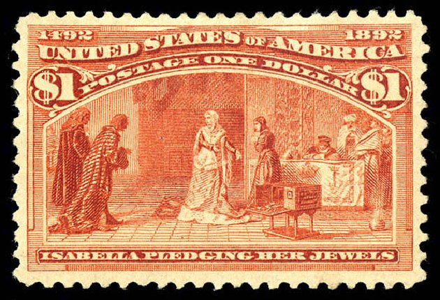 US Stamp Price Scott 241: US$1.00 1893 Columbian Exposition. Matthew Bennett International, Dec 2008, Sale 330, Lot 1698