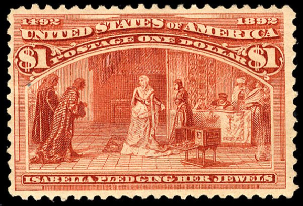 US Stamps Prices Scott Catalog # 241: 1893 US$1.00 Columbian Exposition. Cherrystone Auctions, Nov 2009, Sale 200911, Lot 3088