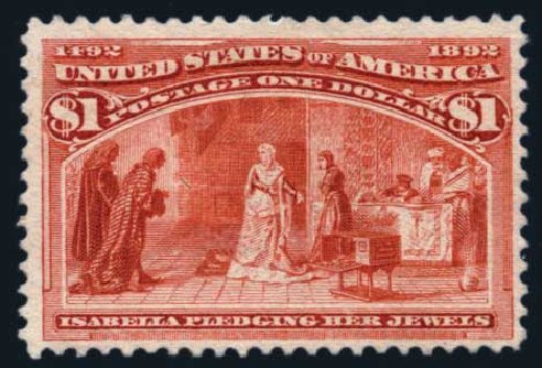 US Stamp Prices Scott Cat. #241 - 1893 US$1.00 Columbian Exposition. Harmer-Schau Auction Galleries, Aug 2014, Sale 102, Lot 1848