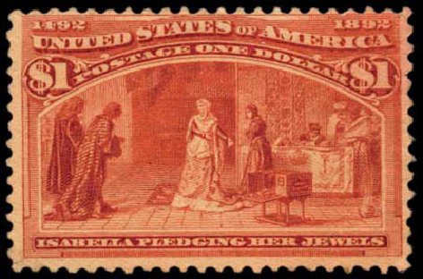 US Stamp Values Scott Catalogue 241 - US$1.00 1893 Columbian Exposition. Harmer-Schau Auction Galleries, Feb 2012, Sale 92, Lot 998