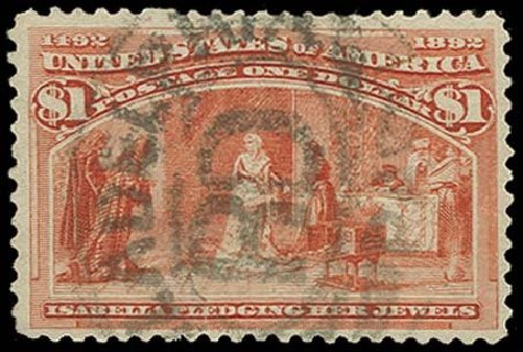 US Stamp Prices Scott #241 - US$1.00 1893 Columbian Exposition. H.R. Harmer, Oct 2014, Sale 3006, Lot 1268