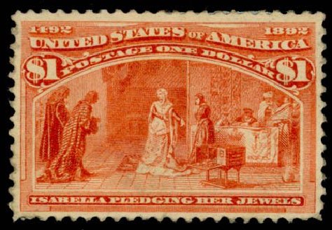 US Stamp Price Scott Catalog 241 - US$1.00 1893 Columbian Exposition. Daniel Kelleher Auctions, Sep 2013, Sale 639, Lot 3318