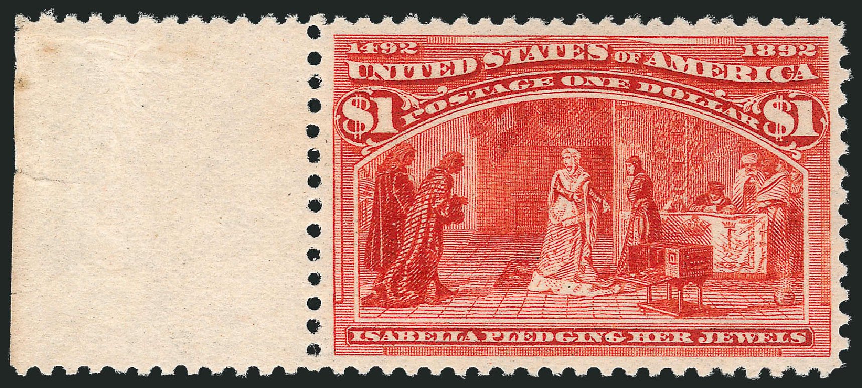 Costs of US Stamp Scott Cat. 241: 1893 US$1.00 Columbian Exposition. Robert Siegel Auction Galleries, Oct 2011, Sale 1014, Lot 1528