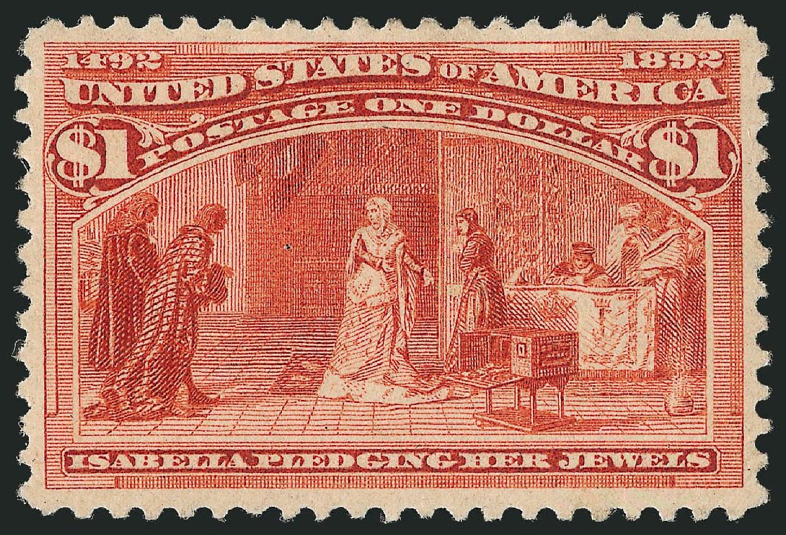 US Stamp Values Scott #241: US$1.00 1893 Columbian Exposition. Robert Siegel Auction Galleries, Jul 2013, Sale 1050, Lot 368