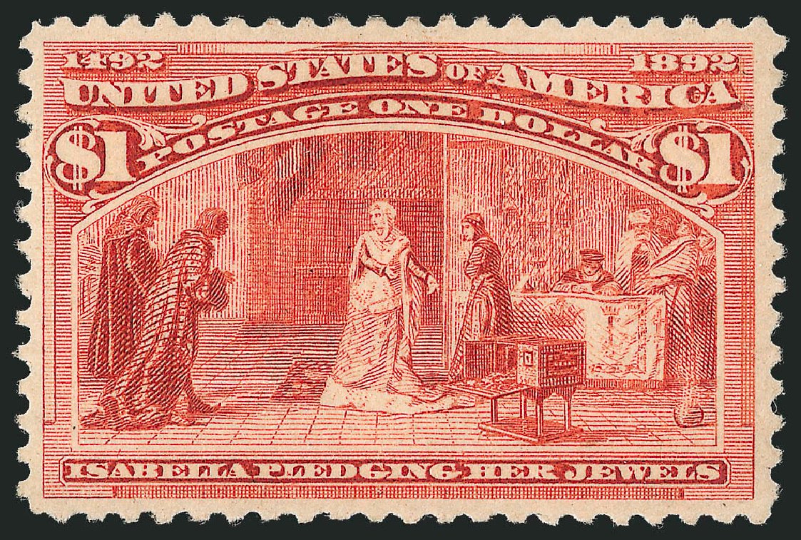 Costs of US Stamp Scott Catalogue #241: US$1.00 1893 Columbian Exposition. Robert Siegel Auction Galleries, Dec 2013, Sale 1062, Lot 428