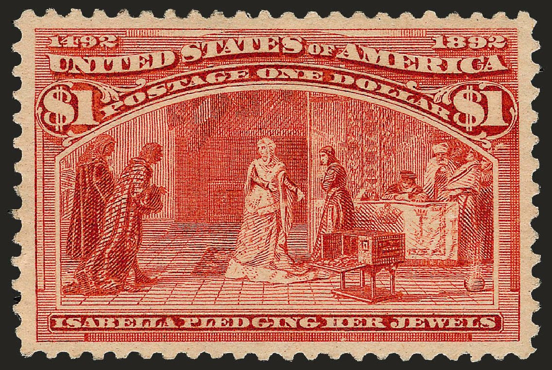 Prices of US Stamp Scott Cat. 241: 1893 US$1.00 Columbian Exposition. Robert Siegel Auction Galleries, Oct 2008, Sale 963, Lot 868
