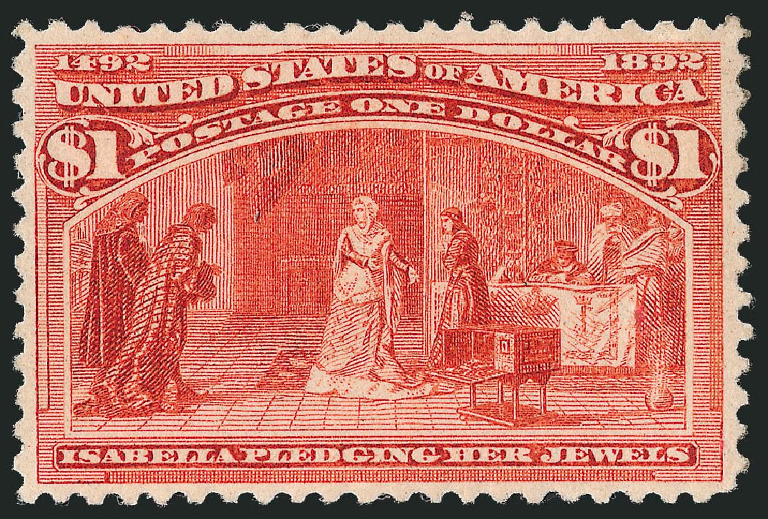 Values of US Stamps Scott Catalog #241 - 1893 US$1.00 Columbian Exposition. Robert Siegel Auction Galleries, Sep 2009, Sale 976, Lot 1698