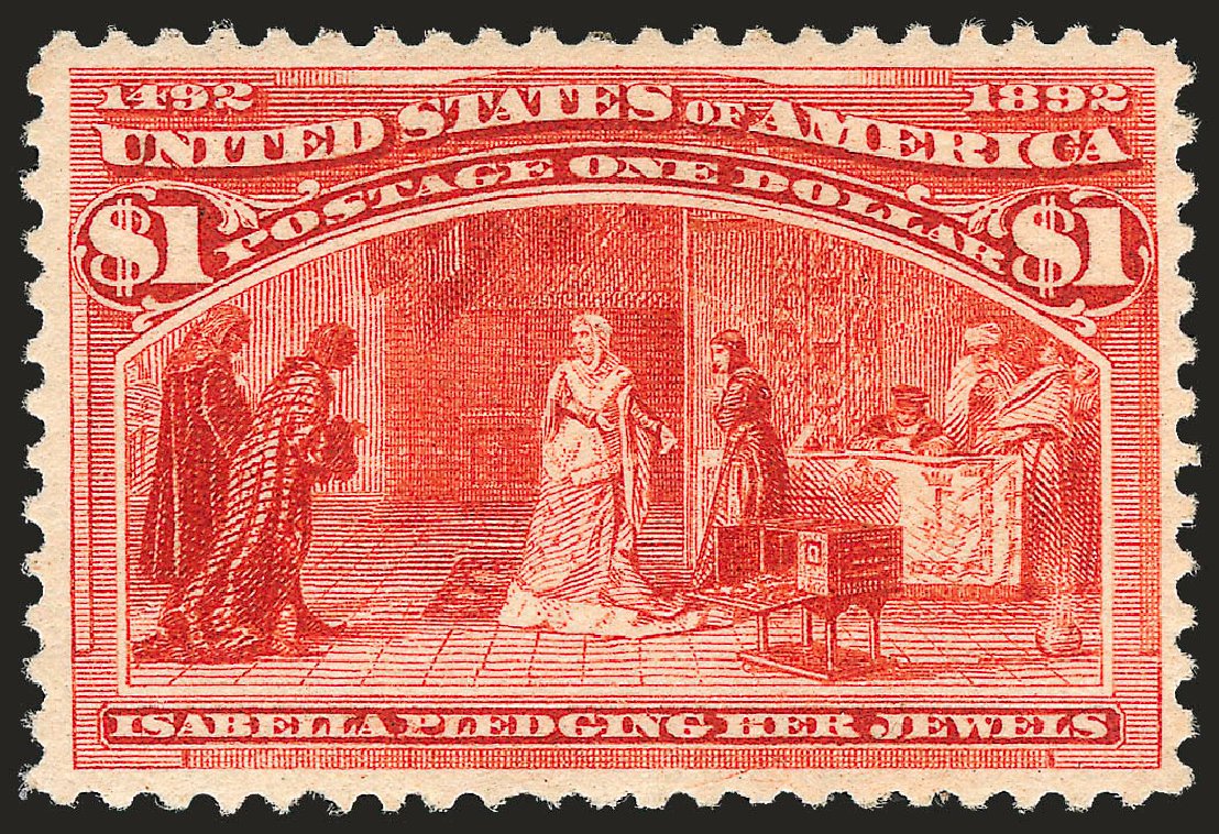 Values of US Stamps Scott Catalog #241 - 1893 US$1.00 Columbian Exposition. Robert Siegel Auction Galleries, Apr 2010, Sale 984, Lot 568