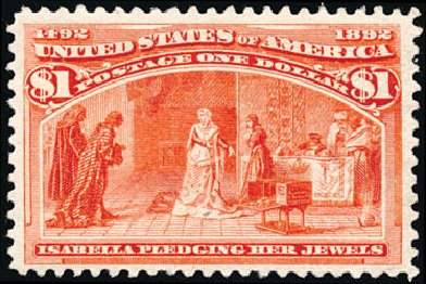 Price of US Stamp Scott #241: 1893 US$1.00 Columbian Exposition. Schuyler J. Rumsey Philatelic Auctions, Apr 2015, Sale 60, Lot 2229