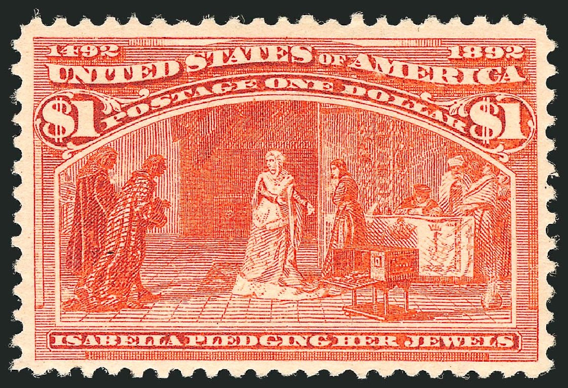 Price of US Stamp Scott 241 - 1893 US$1.00 Columbian Exposition. Robert Siegel Auction Galleries, Jul 2013, Sale 1050, Lot 369