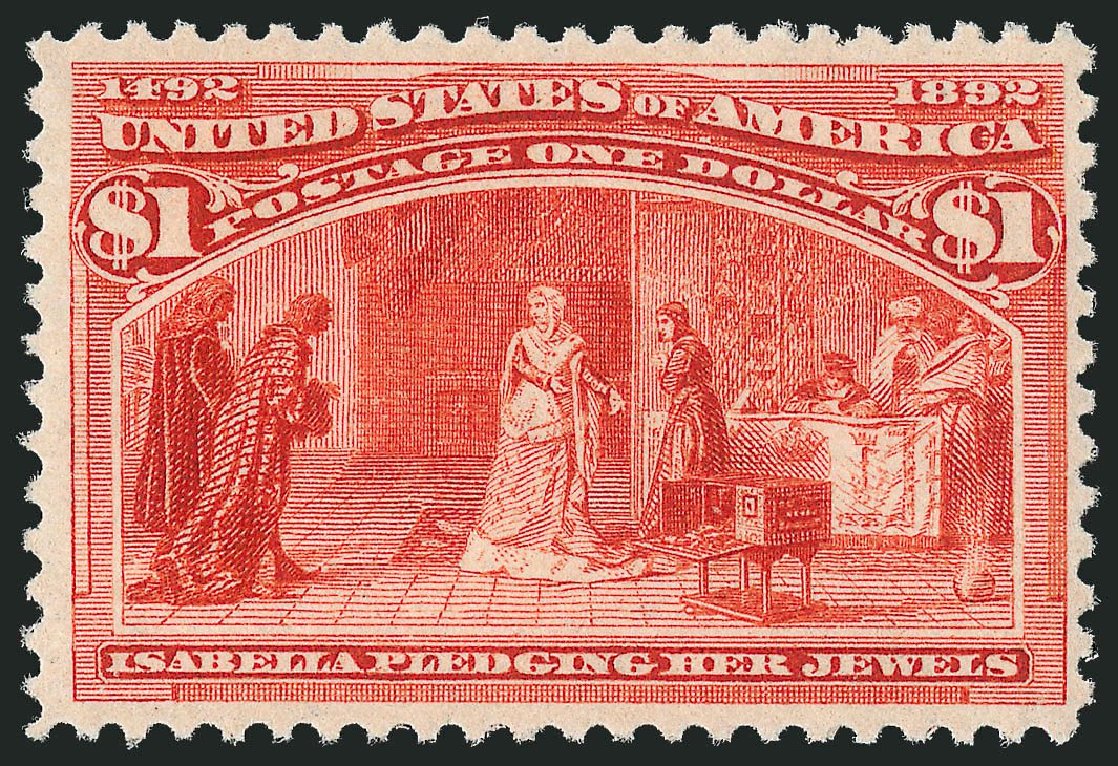 US Stamps Value Scott Catalogue 241 - US$1.00 1893 Columbian Exposition. Robert Siegel Auction Galleries, Nov 2013, Sale 1061, Lot 3709