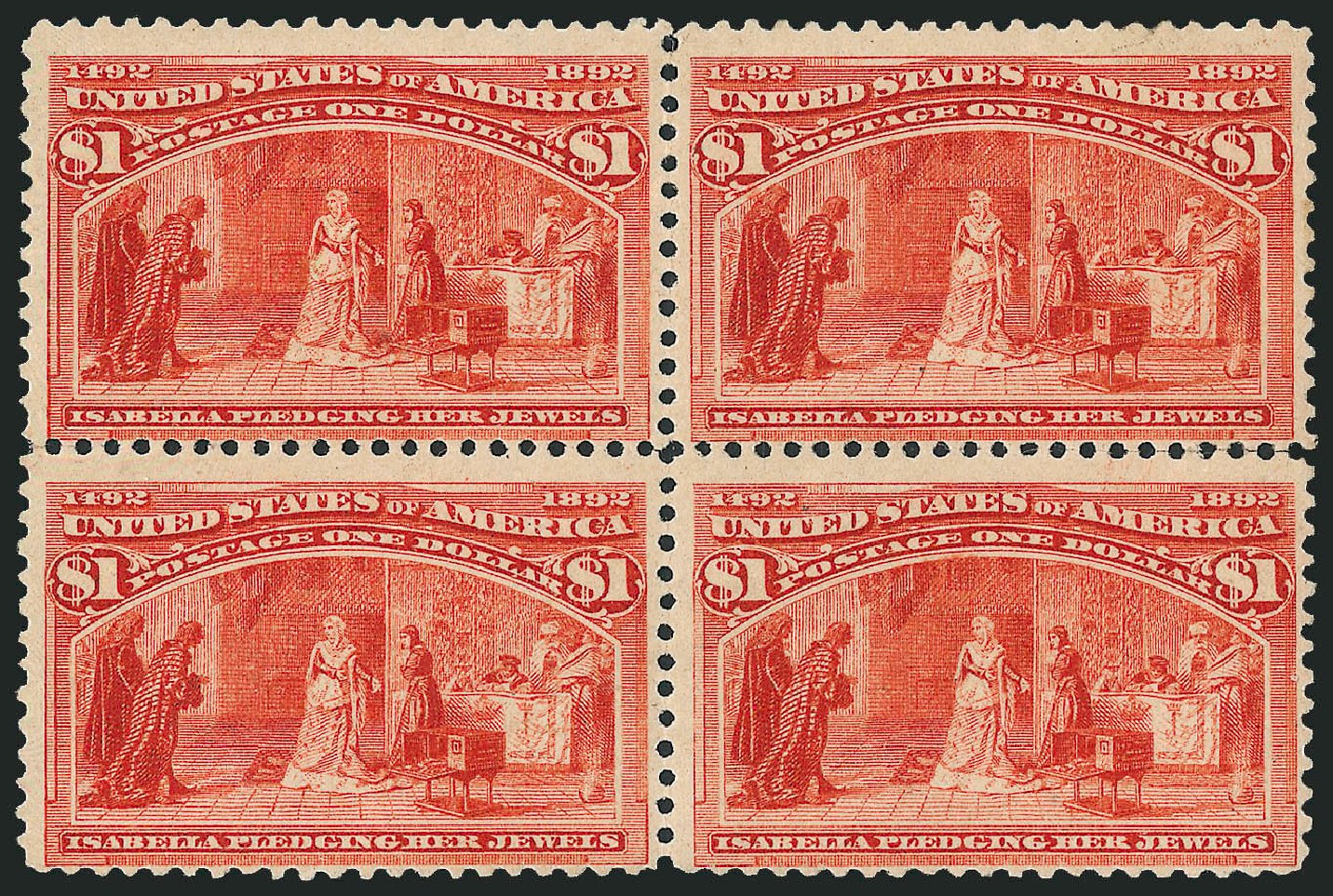 Value of US Stamps Scott Cat. # 241 - US$1.00 1893 Columbian Exposition. Robert Siegel Auction Galleries, Dec 2008, Sale 967, Lot 4399