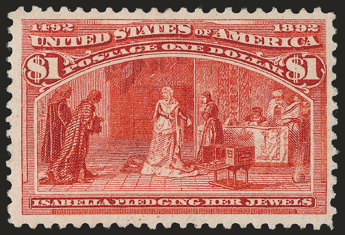 Values of US Stamp Scott Catalogue #241 - US$1.00 1893 Columbian Exposition. Robert Siegel Auction Galleries, Jun 2010, Sale 992, Lot 2309