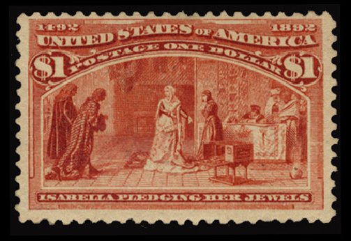 Prices of US Stamp Scott Catalogue #241 - 1893 US$1.00 Columbian Exposition. Cherrystone Auctions, Jun 2014, Sale 201406, Lot 80
