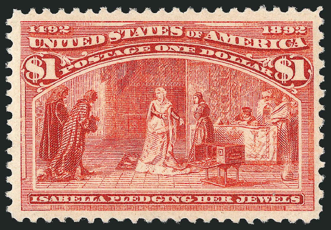 US Stamp Value Scott 241: US$1.00 1893 Columbian Exposition. Robert Siegel Auction Galleries, Mar 2012, Sale 1019, Lot 560