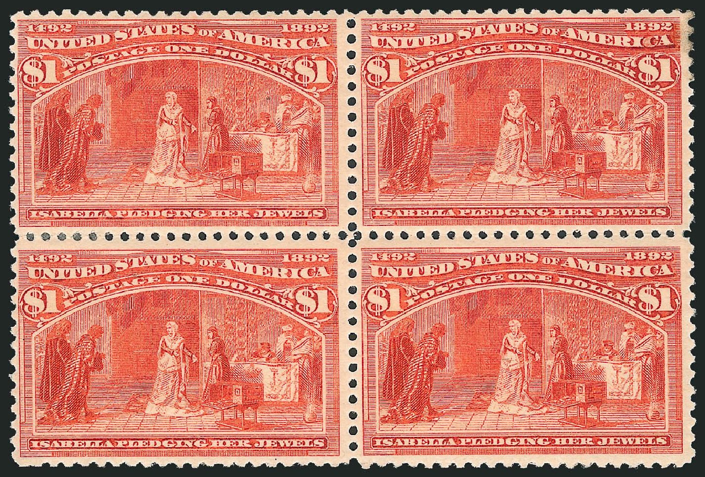 US Stamp Price Scott #241 - 1893 US$1.00 Columbian Exposition. Robert Siegel Auction Galleries, Mar 2013, Sale 1040, Lot 1550