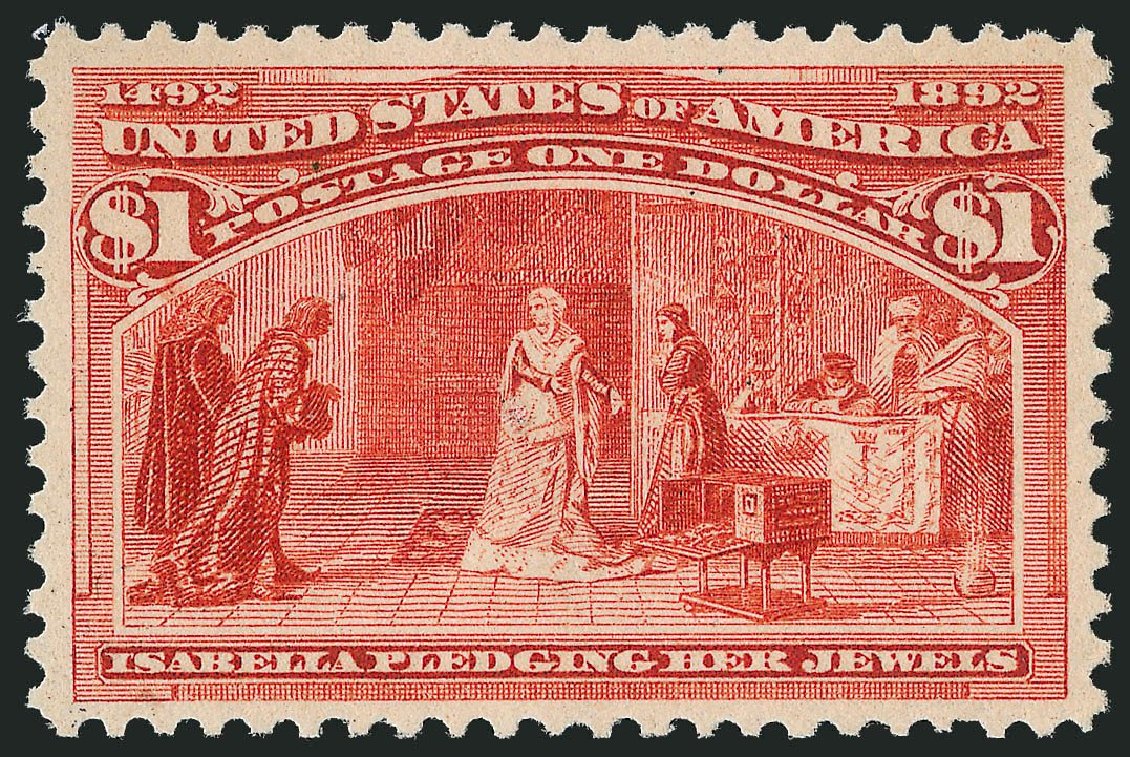 Cost of US Stamp Scott Catalog 241: US$1.00 1893 Columbian Exposition. Robert Siegel Auction Galleries, Nov 2013, Sale 1061, Lot 3710