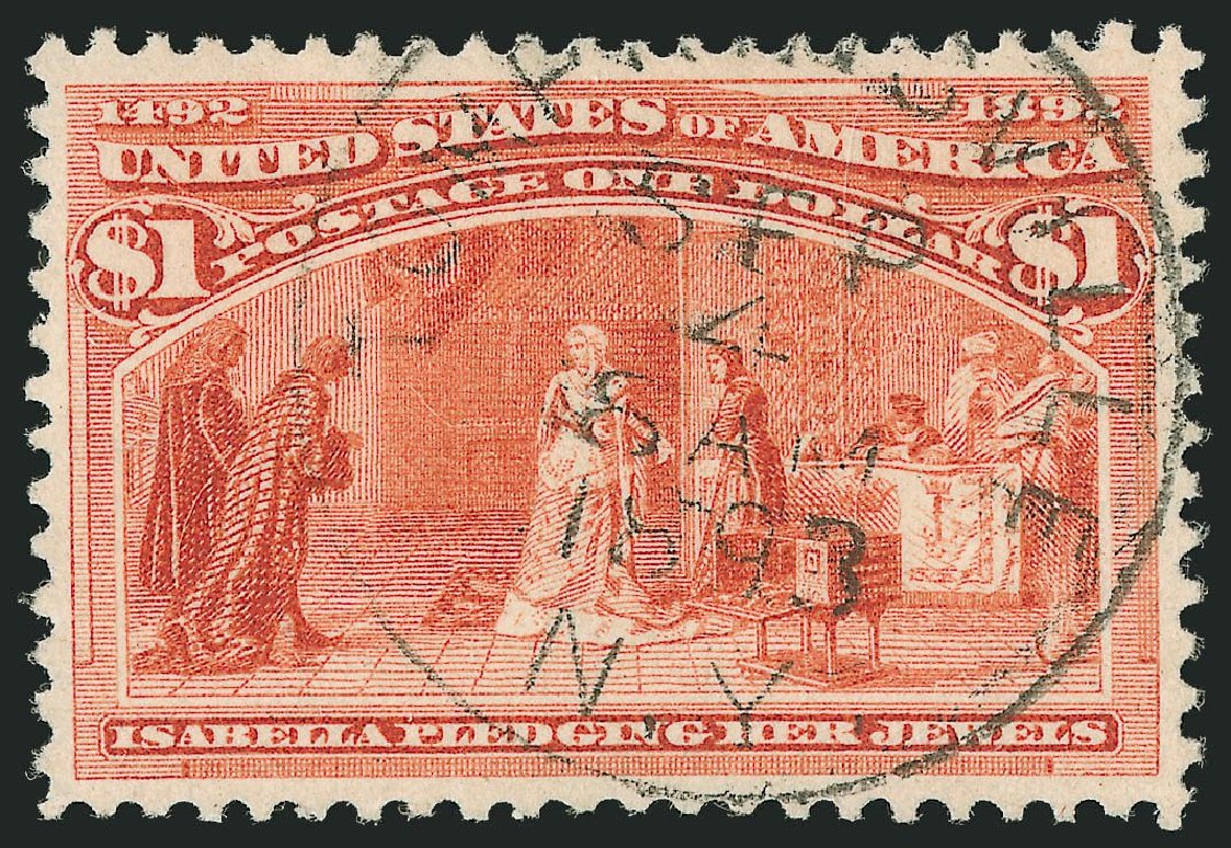 US Stamps Prices Scott Cat. # 241 - US$1.00 1893 Columbian Exposition. Robert Siegel Auction Galleries, Sep 2014, Sale 1078, Lot 360