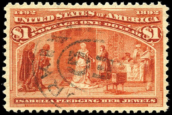 US Stamps Prices Scott # 241: 1893 US$1.00 Columbian Exposition. Matthew Bennett International, Sep 2011, Sale 338, Lot 1871