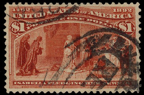 Value of US Stamps Scott Catalogue #241: US$1.00 1893 Columbian Exposition. Cherrystone Auctions, Apr 2010, Sale 201004, Lot 201