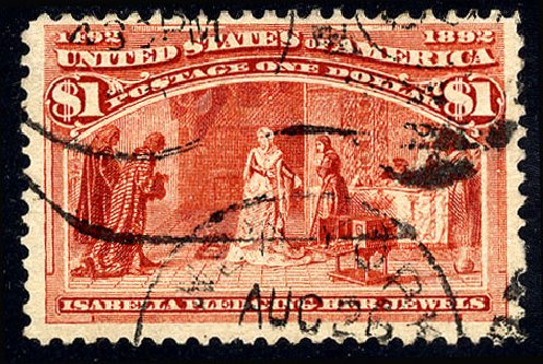 US Stamp Prices Scott Cat. #241 - 1893 US$1.00 Columbian Exposition. Cherrystone Auctions, Apr 2012, Sale 201204, Lot 101