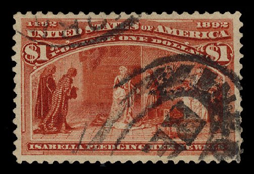 US Stamps Price Scott Catalogue 241: US$1.00 1893 Columbian Exposition. Cherrystone Auctions, Jan 2015, Sale 201501, Lot 161